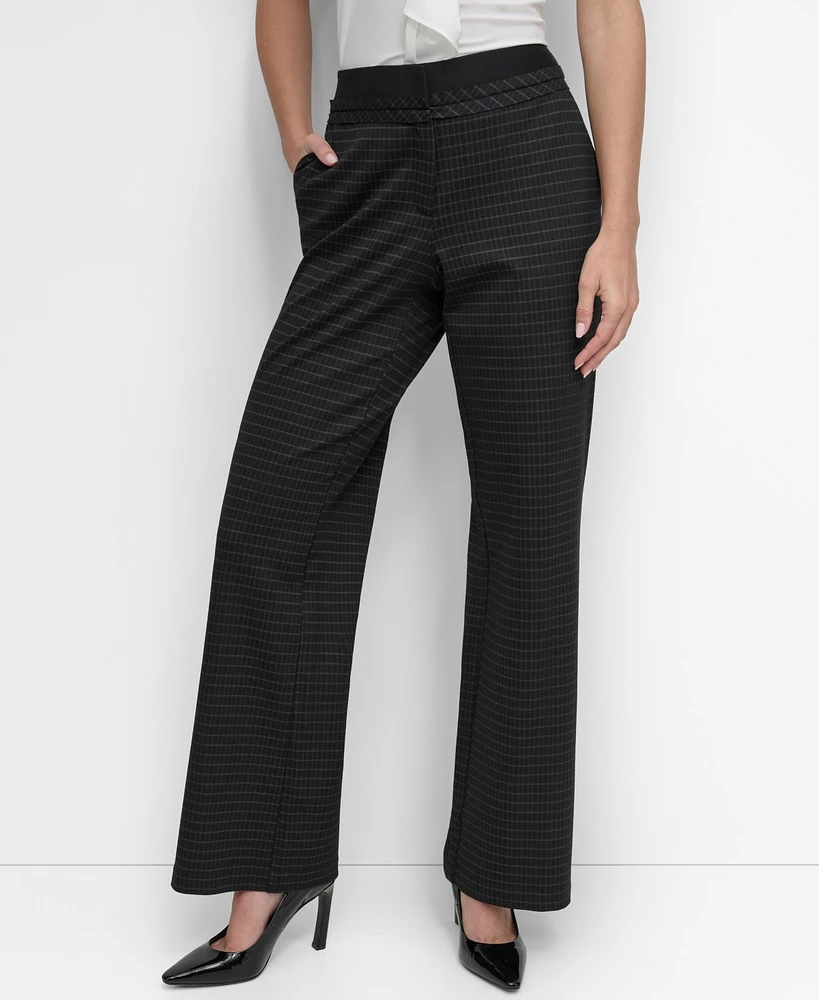 Dkny Women's Classic Plaid Ponte-Knit Pants