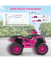 Hongge 24V Kids Ride-On Electric Atv with Wireless Connection for Toddlers 3-8 Years Old-Pink