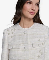 Karl Lagerfeld Paris Women's Embellished Tweed Jacket