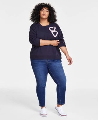 Tommy Hilfiger Plus Size Heart Sweatshirt Th Flex Gramercy Pull On Jeans