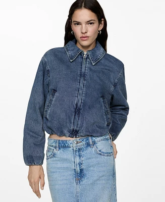 Mango Women's Pocketed Denim Jacket