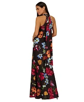 Adrianna by Papell Women's Floral Print Sleeveless Halter Gown