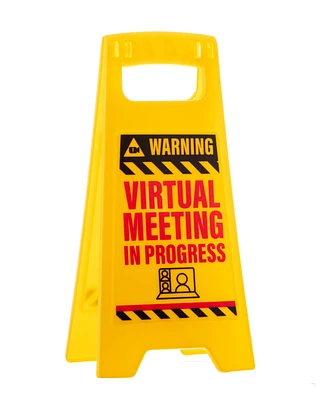 Boxer Gifts Virtual Meeting Gag Warning Sign