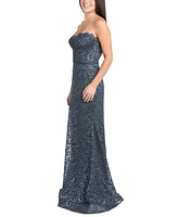 Morgan & Company Juniors' Glitter Lace Corset Gown