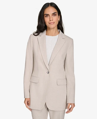 Calvin Klein Women's Textured One-Button Blazer