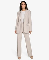 Calvin Klein Womens Textured One Button Blazer Straight Leg Pants