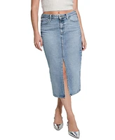 Guess Women's Mila Front-Slit Denim Midi Skirt