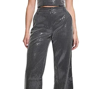 Guess Women's Cassia High-Rise Wide-Leg Sequins Pants