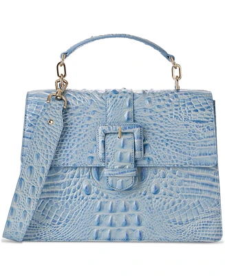 Brahmin Hallie Melbourne Medium Embossed Leather Satchel