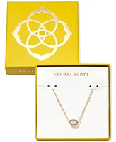 Kendra Scott Gold-Tone Mother of Pearl or Nano Gem Bead Frame Pendant Necklace, 13-1/2" + 4" extender