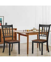 Sugift 2 Pieces Solid Whitesburg Spindle Back Wood Dining Chairs