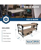 Disc-o-Bed Kid-o-Bunk Benchable Double Toddler Bed with Storage Organizers, Tan