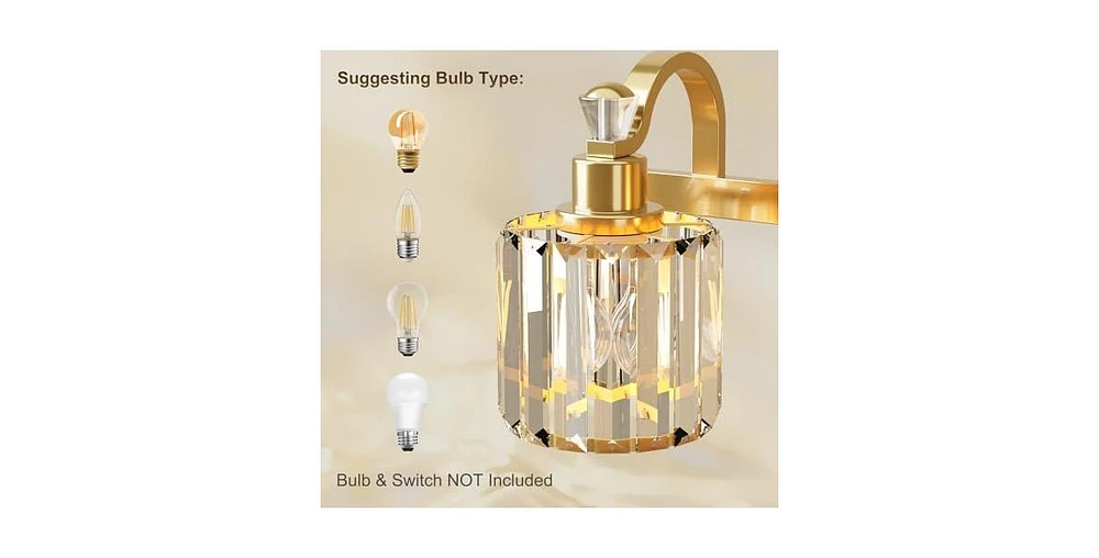 gaomon Crystal Gold Bathroom Vanity Light Light Modern Bathroom Vanity Light Fixtures