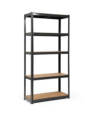 Sugift 72 Inch Storage Rack with 5 Adjustable Shelves for Books Kitchenware-Black