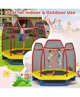 7 Feet Kids Recreational Bounce Jumper Trampoline-Red