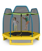 7 Feet Kids Recreational Bounce Jumper Trampoline-Yellow
