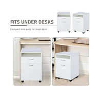 Slickblue White File Cabinet and Storage Cabinet for Office Organization, Stylish Design with Multiple Drawers and Shelves