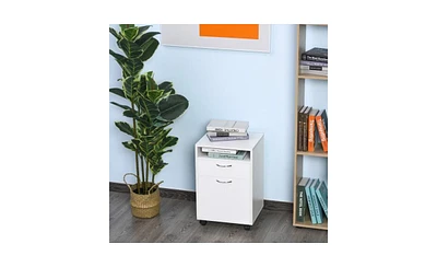 Slickblue White File Cabinet and Storage Cabinet for Office Organization, Stylish Design with Multiple Drawers and Shelves