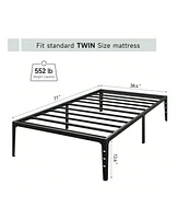 gaomon Bed Frame,14 Inch Metal Bed Frame, Heavy Duty Platform, Sturdy Steel Slat Platform, Noise Free, No Box Spring Needed With Huge Storage Space ,C