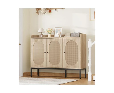 gaomon Shoe Cabinet with 3 Rattan Doors, 7