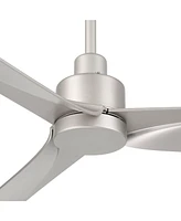 Casa Vieja 60" Sailplane Modern Industrial Indoor Outdoor Ceiling Fan 3 Blade Remote Control Silver Finish Blades Bedroom Patio Living Room Kitchen Po