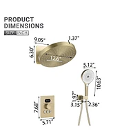 Mondawe Brushed Gold 3-Functiom Shower Faucet System Set with 12Inch Showe Head (Rough-in Value Included)