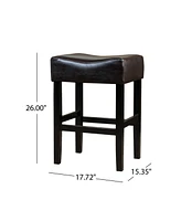 26" Backless Counter Stools, 2-Pcs Set, Brown