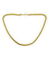 Bling Jewelry Flat Square Wheat Foxtail Chain Necklace Gold Plate Stainless Steel