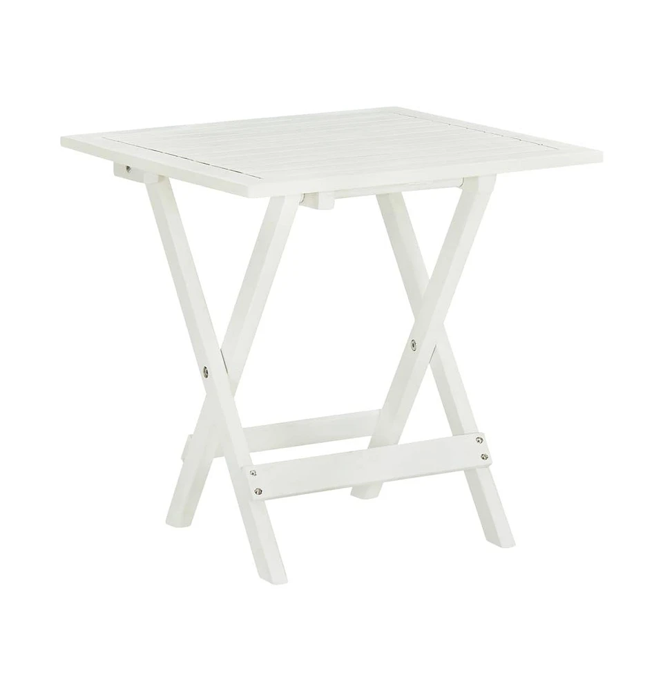 vidaXL Bistro Table White 18.1"x18.1"x18.5" Solid Acacia Wood