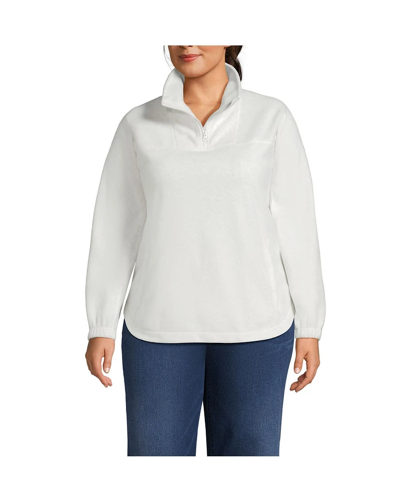 Lands' End Plus Luxe Fleece Quarter Zip