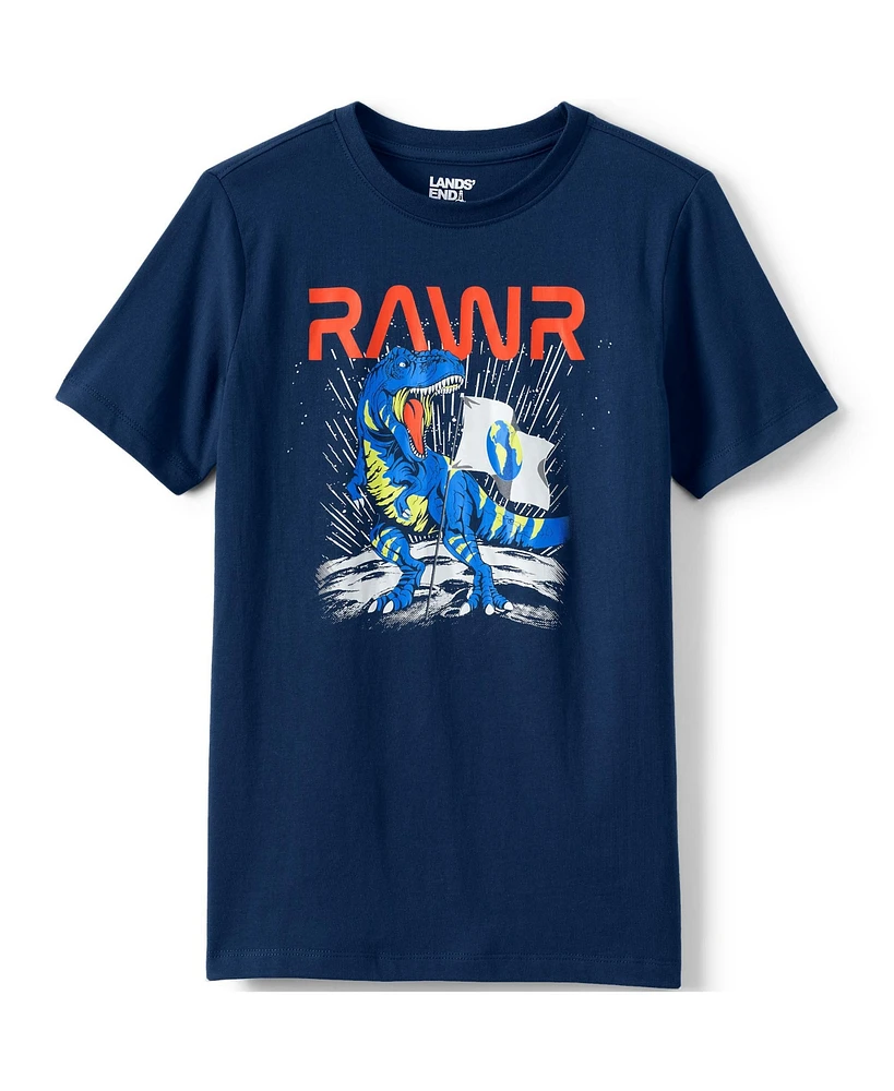 Lands' End Big Boys Husky Short Sleeve Graphic Tee