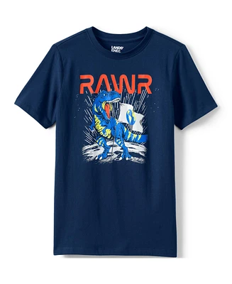 Lands' End Big Boys Husky Short Sleeve Graphic Tee