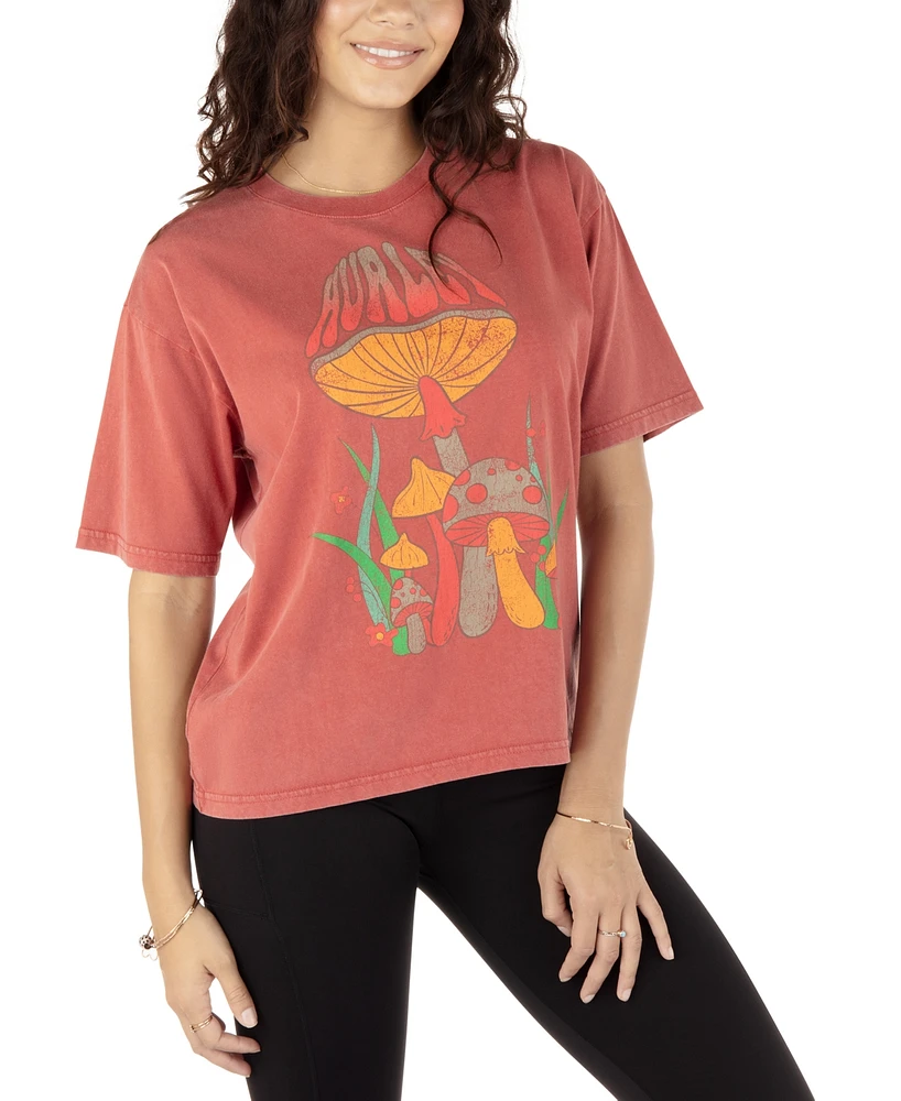 Hurley Juniors' Whimsical Toad Slim Boyfriend-Fit T-Shirt