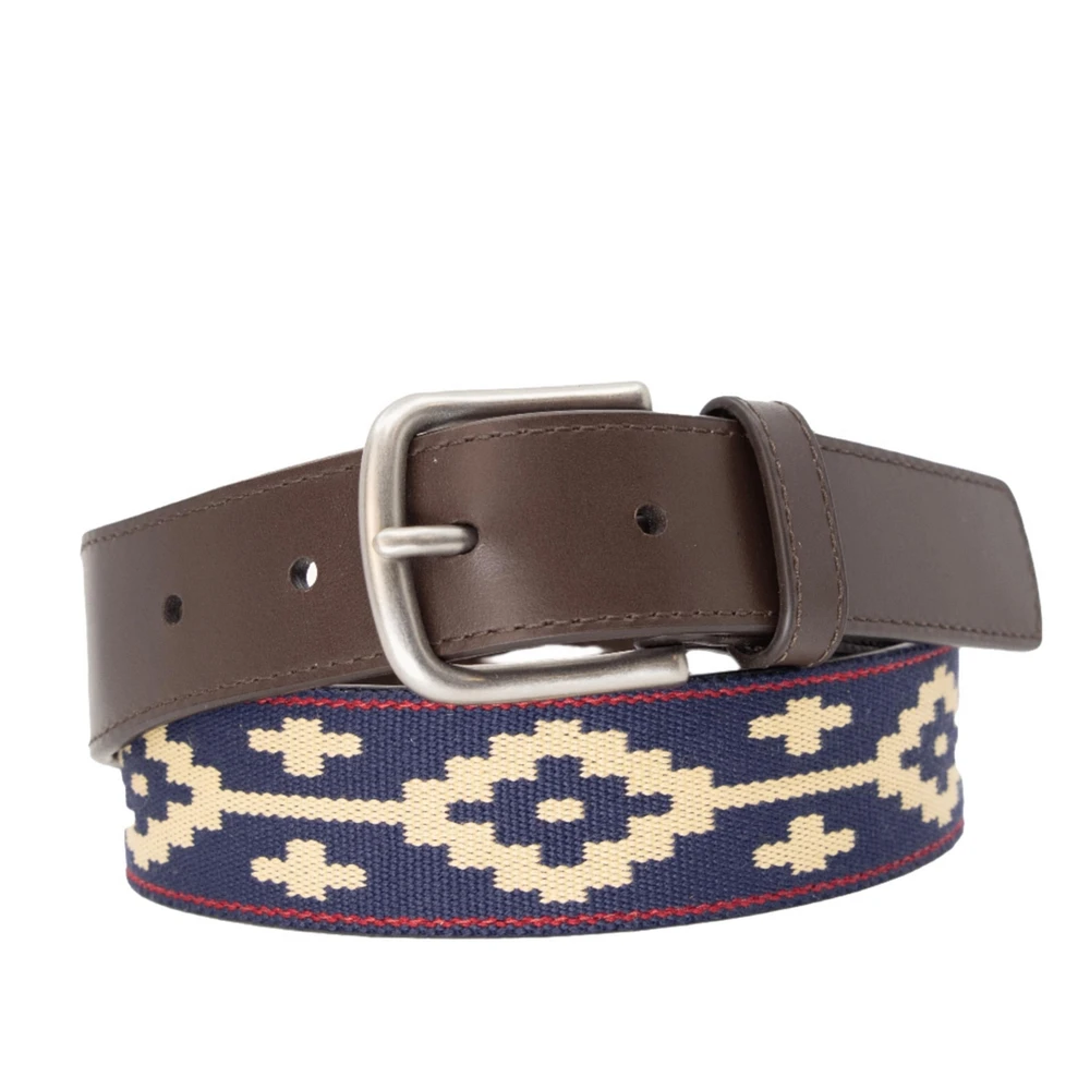 La Matera Men's Paloma Woven Belt Chocolate