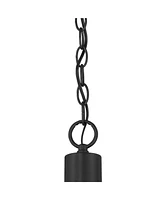 Possini Euro Design Covey Semi Gloss Black Ring Chandelier Lighting 35 3/4" Wide Modern Tapering Candles 8-Light Fixture for Dining Room House Foyer K