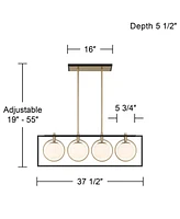 Possini Euro Design Carlyn 37 1/2" Mid Century Modern Art Deco Pendant Chandelier Ceiling Light Fixture Dining Room Over Table Kitchen Island Foyer Ha