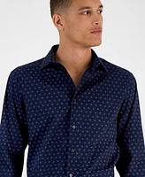 Alfani Men's Slim Fit Long Sleeve Button-Front Geo Print Dress Shirt, Exclusively at Macy's