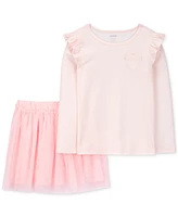 Carter's Little Girls Striped Shirt & Tutu Skirt Set