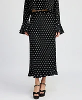 En Saison Women's Darlene Polka-Dot Maxi Skirt