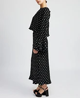 En Saison Women's Darlene Polka-Dot Maxi Skirt