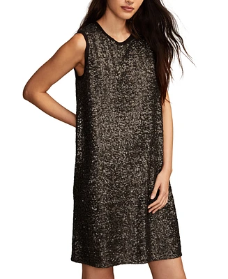 Lucky Brand Women's Sequin Shift Mini Dress