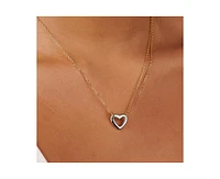 Little Sky Stone Heart Pendant Two-Tone Necklace in Sterling Silver