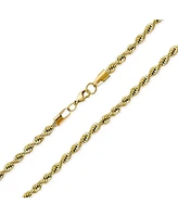 Bling Jewelry Yellow Gold Tone Rope Chain 5MM Necklace Stainless Steel