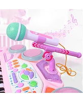 Sugift 37-Key Kids Electronic Piano Keyboard with Multiple Sounds and Lights Microphone