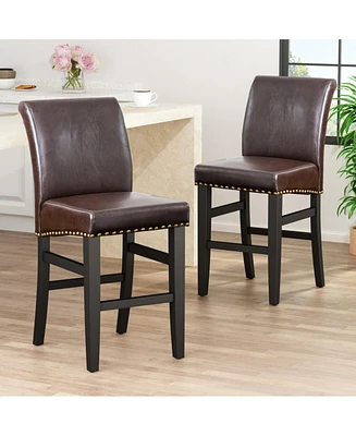 Streamdale Furniture Upholstered Counter Stool With Solid Wood Frame (Set Of 2)