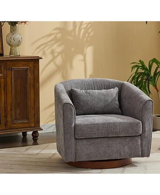 Streamdale Furniture Swivel Accent Chair for Living Room, Sofa Chairs with Wood Base Side, Comfy Swivel Accent Chair with Wide Upholstered, for Living