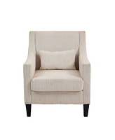 Streamdale Furniture Modern Accent Chair, Upholstered Armchair with Scooped Arms for Bedroom, Apartment, Studio, Office, Waiting Room(Beige Corduroy)