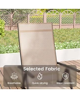 Costway 1 Pcs Patio Folding Dining Chair with 7-Level Adjustable High Backrest for Garden