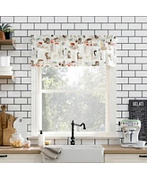 No. 918 Brew Coffee Shop Semi-Sheer Rod Pocket Kitchen Curtain Valance and Tiers Set