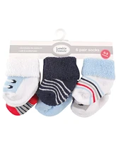 Luvable Friends Baby Girls Newborn Socks Set